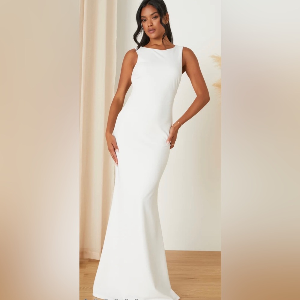 Lulus Love In Your Eyes Ivory Knotted Mermaid Maxi Dress
